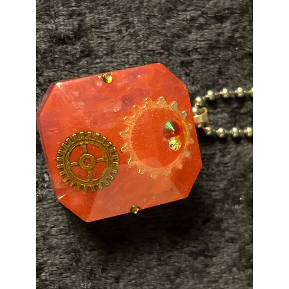 Pink Flower of Life Orgonite Keychain - Picture 3 of 5